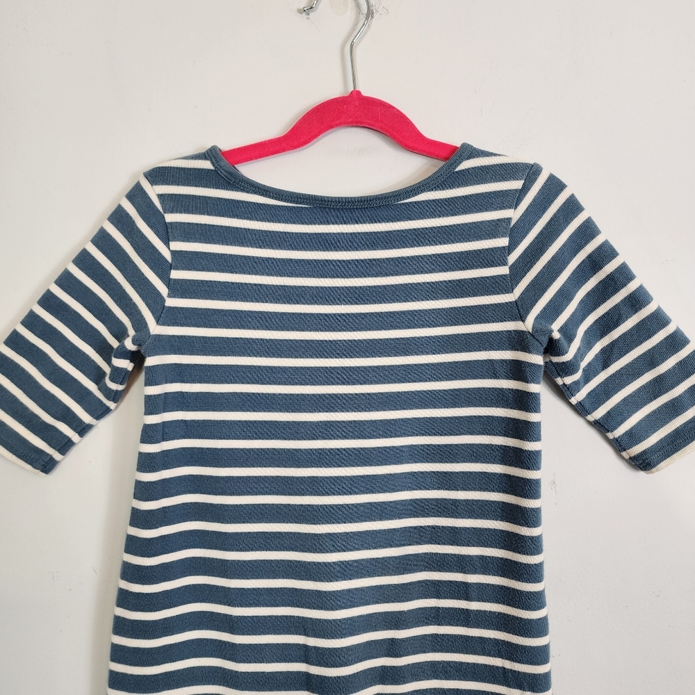 Tea Collection Yumi Floral Embroidered 100% Cotton Striped Dress Girls Size 6 - Picture 6 of 11